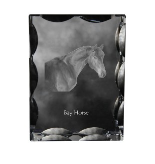 Bay Horse - kryształ ze zdjęciem konia, szklana statuetka ze zdjęciem, wyjątkowa ramka ze zdjęciem marki Art-Dog