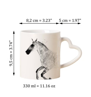 Cheval de Barbarie - tasse avec chien, une tasse adorable avec une anse en forme de cœur, un cadeau universel de la marque Art-Dog