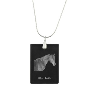 Braunes Pferd - Crystal pendant with horse, silver necklace with photo, personalised pendant by Art-Dog brand