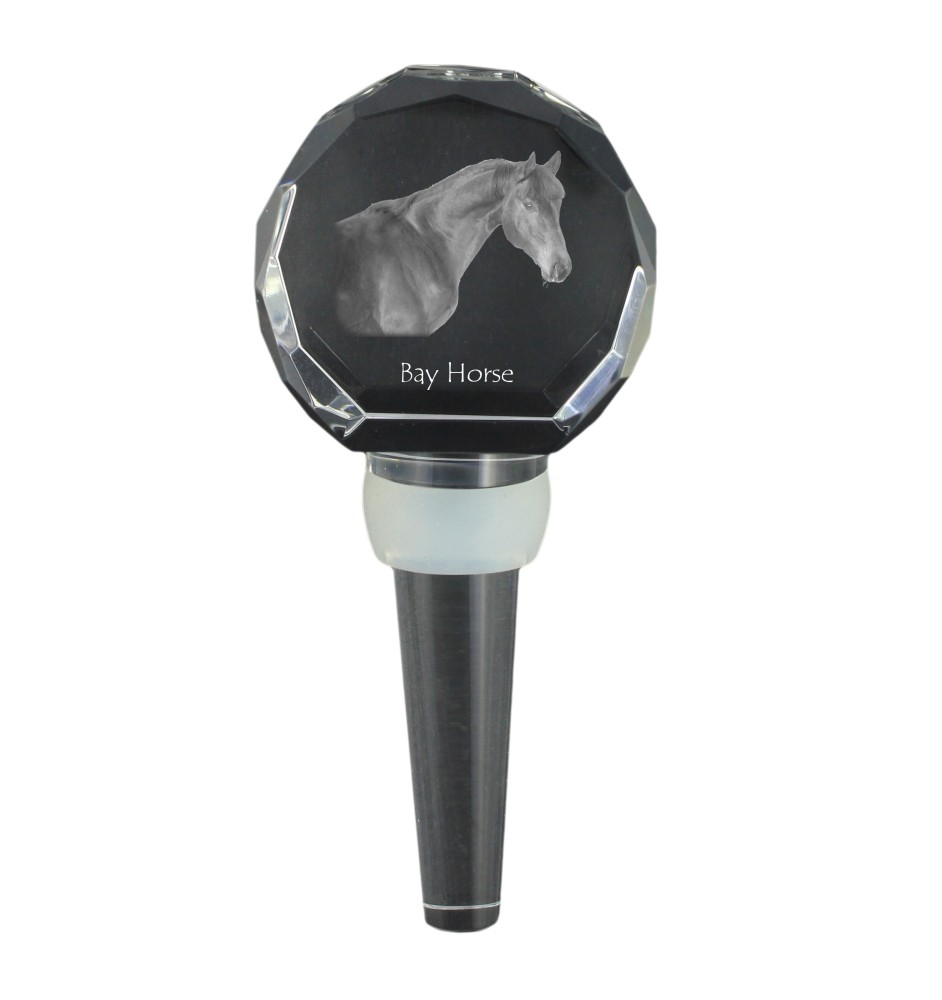 Cheval bai - Bouchon de bouteille en cristal avec cheval, bouchon de vin unique avec photo, cadeau personnalisé pour sommelier par la marque Art-Dog