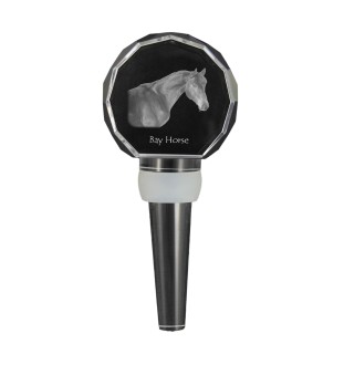 Cheval bai - Bouchon de bouteille en cristal avec cheval, bouchon de vin unique avec photo, cadeau personnalisé pour sommelier par la marque Art-Dog