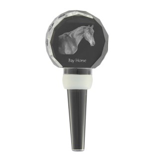 Bay Horse - Crystal bottle stopper with horse, unique wine stopper with photo, personalised gift for sommelier by Art-Dog brand