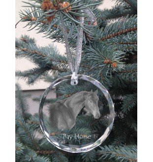 Braunes Pferd - Kristallkugel mit einem Foto, Pferdefoto im Kristall, personalisierter Weihnachtsbaumanhänger von der Marke Art-Dog