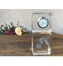 Bay Horse - crystal clock with a photo, photo of a horse in crystal, personalized desk clock by Art-Dog brand
