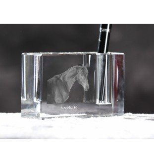 Braunes Pferd - Stifthalter, Kristallorganisator mit Bild eines Pferdes, einzigartige Schreibtischdekoration der Marke Art-Dog