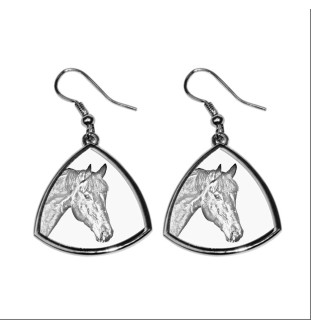 Bay Horse - earrings with a horse, hanging earrings with a picture, personalized jewelry with Art-Dog brand print