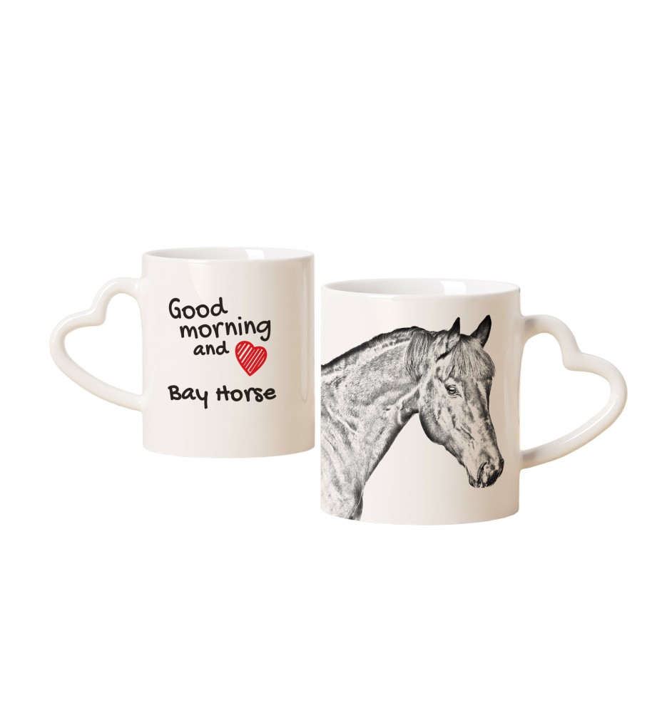 Bay Horse - cup with a dog, adorable cup with a heart-shaped handle, universal gift from the Art-Dog brand