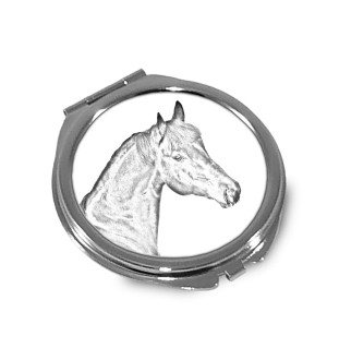 Cheval bai - miroir de poche avec cheval, miroir personnalisé pour sac à main, miroir compact avec impression de la marque Art-Dog