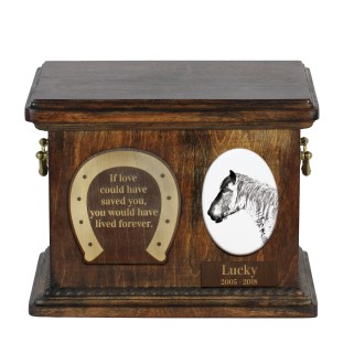 Belgian Horse - urn for horse ashes, urn for horse with a photo, personalized box for animal ashes by Art-Dog brand