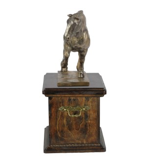 Koń belgijski urna na drewnie z statuetką konia Art-Dog