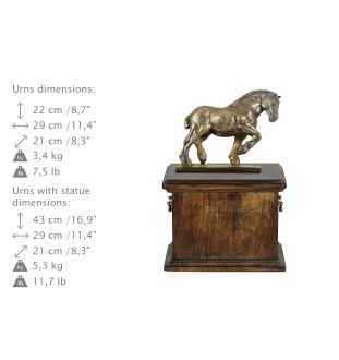 Cheval belge - une urne pour les cendres d'un cheval, une urne avec une statuette, une élégante urne avec un cheval de la marque Art-Dog