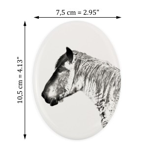 Cheval belge - une plaque commémorative avec une photo de cheval, une plaque funéraire avec une impression, une plaque ovale personnalisée de la marque Art-Dog