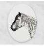 Cheval belge - une plaque commémorative avec une photo de cheval, une plaque funéraire avec une impression, une plaque ovale personnalisée de la marque Art-Dog