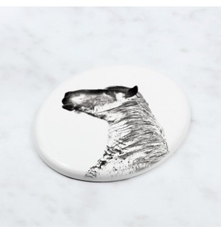 Belgisches Pferd - Gedenktafel mit einem Pferdefoto, Grabplatte mit Druck, personalisierte ovale Platte von Art-Dog.