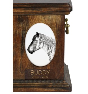Belgian Horse - commemorative plaque with a photo of a horse, tombstone plaque with a print, personalized oval plaque by Art-Dog brand