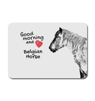 Belgian Horse - mouse pad with print, personalized pad with a horse, unique gadget for an office worker from the Art-Dog brand