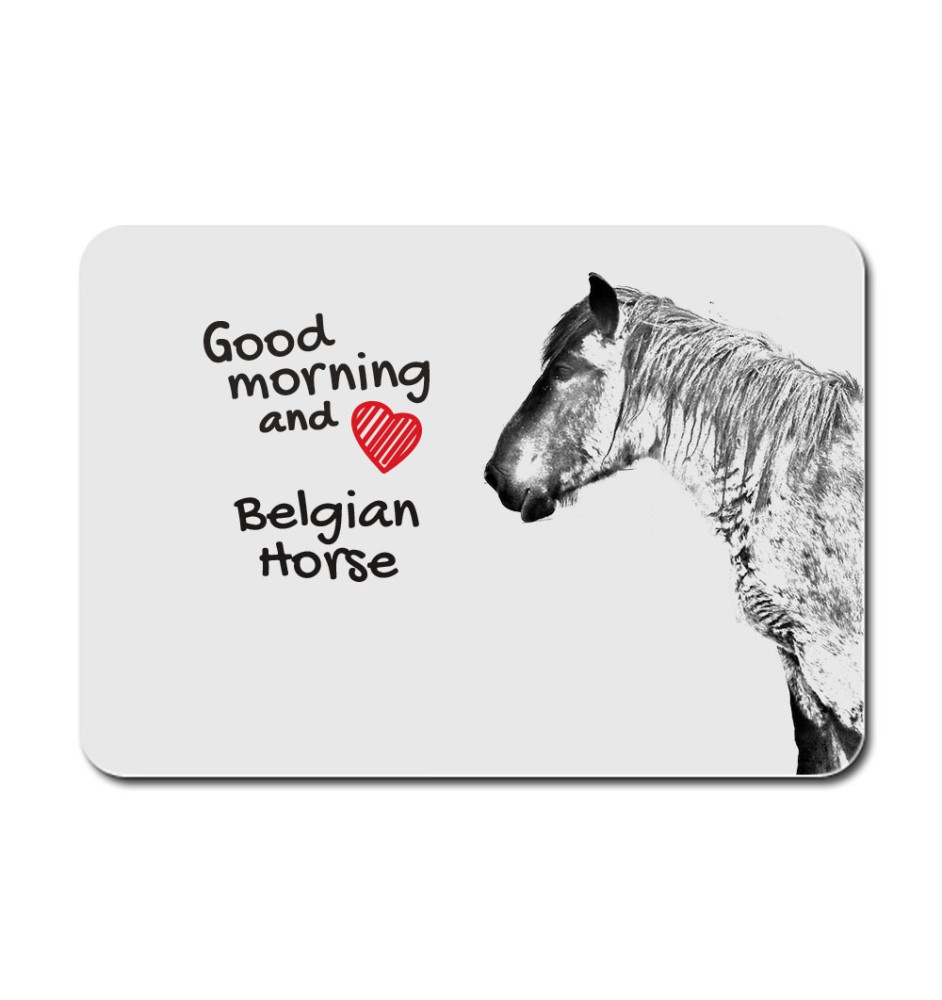 Cheval belge - tapis de souris imprimé, tapis de souris personnalisé avec un cheval, un gadget unique pour un employé de bureau de la marque Art-Dog