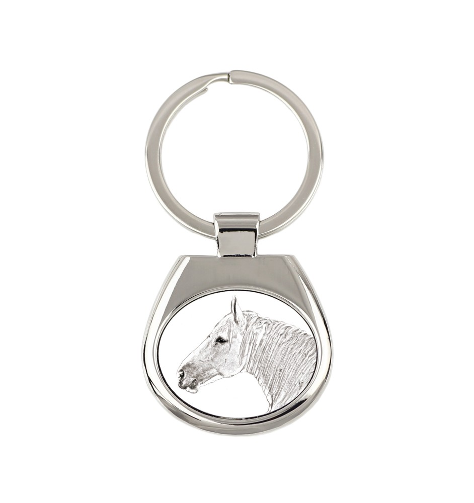Boulonnais Horse - keychain with a horse, keychain with a print, personalized pendant from the Art-Dog brand