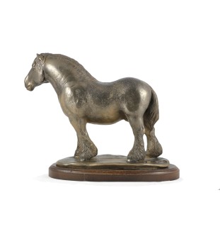 Percheron- Belgian - horse figurine, horse silhouette on wood, prestigious award in the Art-Dog brand competition