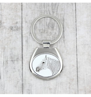 Boulonnais Horse - keychain with a horse, keychain with a print, personalized pendant from the Art-Dog brand