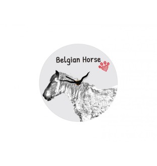 Belgian Horse - wall clock with a horse, shelf clock with a print, personalized home decoration from the Art-Dog brand