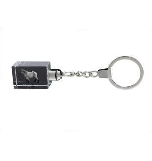 Belgian Horse - Crystal pendant with photo of a horse, illuminated pendant, unique gift by Art-Dog brand