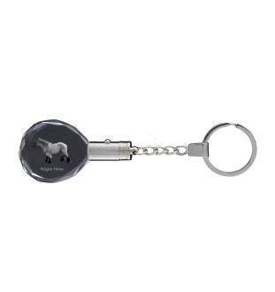 Cheval belge - pendant with a picture of a horse, crystal key ring in a gift box, unique gift by Art-Dog brand