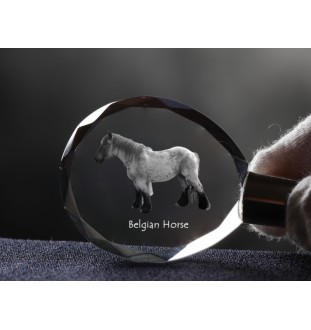 Belgisches Pferd - pendant with a picture of a horse, crystal key ring in a gift box, unique gift by Art-Dog brand