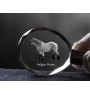 Cheval belge - pendant with a picture of a horse, crystal key ring in a gift box, unique gift by Art-Dog brand