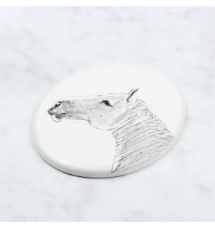 Boulonnais-Pferd - Gedenktafel mit einem Pferdefoto, Grabplatte mit Druck, personalisierte ovale Platte von Art-Dog.