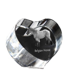 Koń belgijski serce kryształowe z koniem Art-Dog