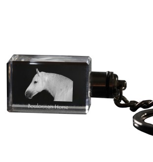 Boulonnais-Pferd - Kristall-Anhänger mit Foto eines Pferdes, beleuchteter Anhänger, einzigartiges Geschenk der Marke Art-Dog