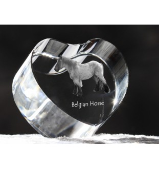 Belgian Horse - a photo of a horse in crystal, a crystal heart, a unique frame with a photo from the Art-Dog brand