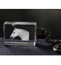 Boulonnais Horse - Crystal pendant with photo of a horse, illuminated pendant, unique gift by Art-Dog brand