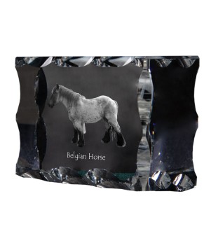 Belgian Horse - kryształ ze zdjęciem konia, szklana statuetka ze zdjęciem, wyjątkowa ramka ze zdjęciem marki Art-Dog