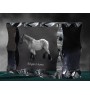 Cheval belge - Kristall mit einem Pferdebild, Glasstatuette mit einem Bild, einzigartiger Bilderrahmen der Marke Art-Dog