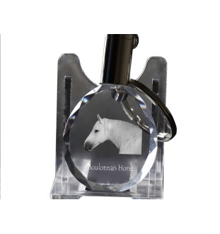 Cheval Boulonnais - pendant with a picture of a horse, crystal key ring in a gift box, unique gift by Art-Dog brand