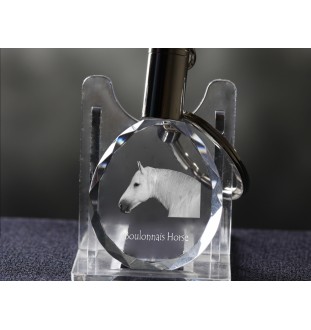 Boulonnais Horse - pendant with a picture of a horse, crystal key ring in a gift box, unique gift by Art-Dog brand
