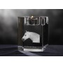 Boulonnais Horse - Candle holder with picture of a horse, crystal tealight holder, personalised gift by Art-Dog brand
