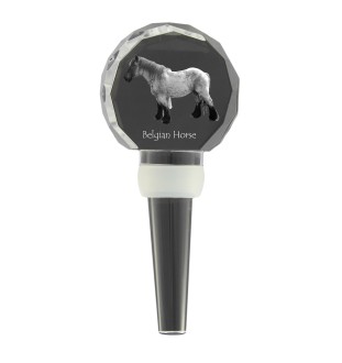 Belgian Horse - Crystal bottle stopper with horse, unique wine stopper with photo, personalised gift for sommelier by Art-Dog brand