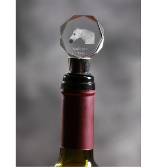 Cheval Boulonnais - Bouchon de bouteille, bouchon de vin en cristal avec image d'un cheval, cadeau personnalisé pour barman par la marque Art-Dog