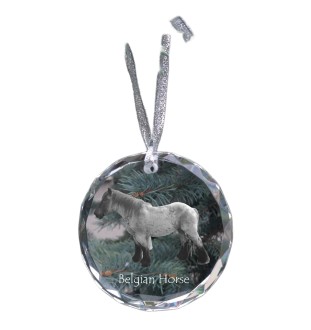 Cheval belge - boule de Noël en cristal avec une photo, photo de cheval dans le cristal, décoration personnalisée pour sapin de Noël de la marque Art-Dog