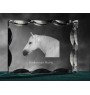 Boulonnais-Pferd - crystal with a picture of a horse, glass statuette with a picture, unique frame with a picture from Art-Dog brand