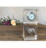 Cheval belge - montre en cristal avec photo, photo de cheval dans le cristal, horloge de bureau personnalisée de la marque Art-Dog