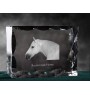 Boulonnais-Pferd - crystal with a picture of a horse, glass statuette with a picture, unique frame with a picture from Art-Dog brand