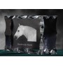Boulonnais-Pferd - crystal with a picture of a horse, glass statuette with a picture, unique frame with a picture from Art-Dog brand