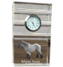 Cheval belge - horloge en verre avec photo, photo de cheval dans un cristal, horloge de bureau personnalisée de la marque Art-Dog
