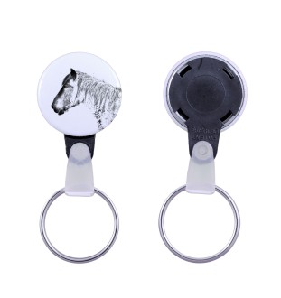 Belgian Horse - unique keychain with a horse picture, handmade product, light and handy pendant from Art-Dog brand