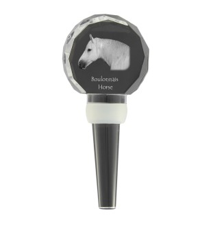 Cheval Boulonnais - Bouchon de bouteille en cristal avec cheval, bouchon de vin unique avec photo, cadeau personnalisé pour sommelier par la marque Art-Dog
