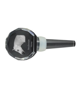 Boulonnais Horse - Crystal bottle stopper with horse, unique wine stopper with photo, personalised gift for sommelier by Art-Dog brand